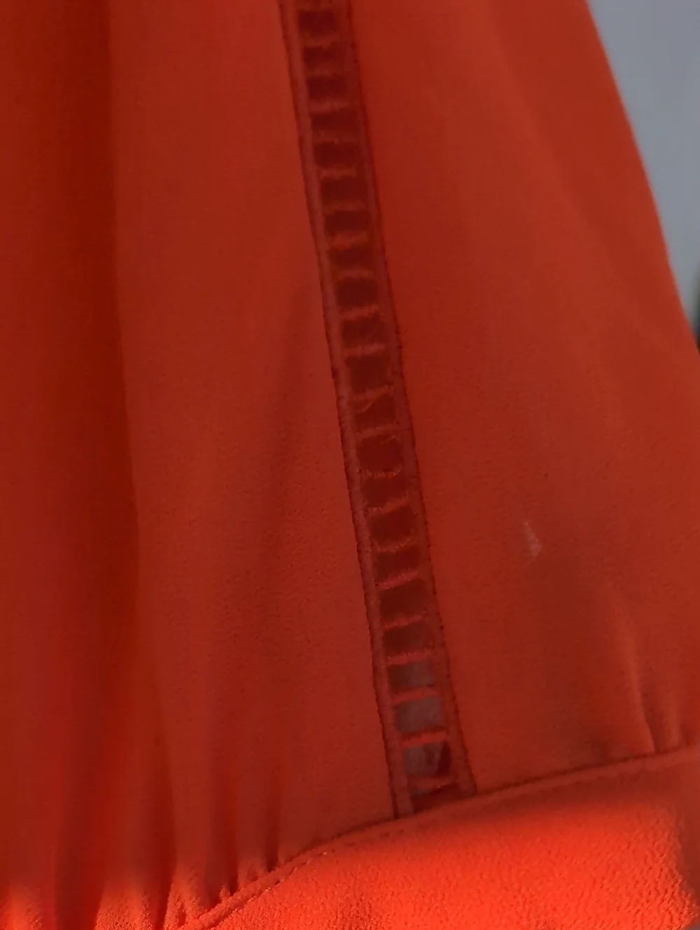 Michael Kors Classic Orange V-Neck Long Sleeve Blouse Size Large